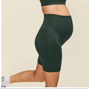 Girlfriend Collective Maternity Bike Shorts in Moss